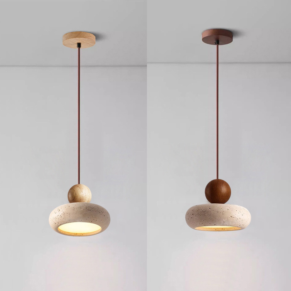 Modern Nordic Woven Pendant Light Wooden Ball Hanging Lamp
