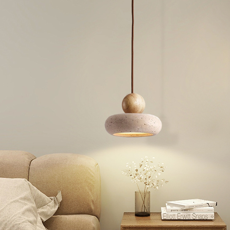 Modern Nordic Woven Pendant Light Wooden Ball Hanging Lamp