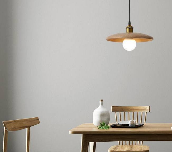 Modern Wood Pendant Light with Brass Fitting - Minimalist Hanging Lamp for Dining Room & Kitchen