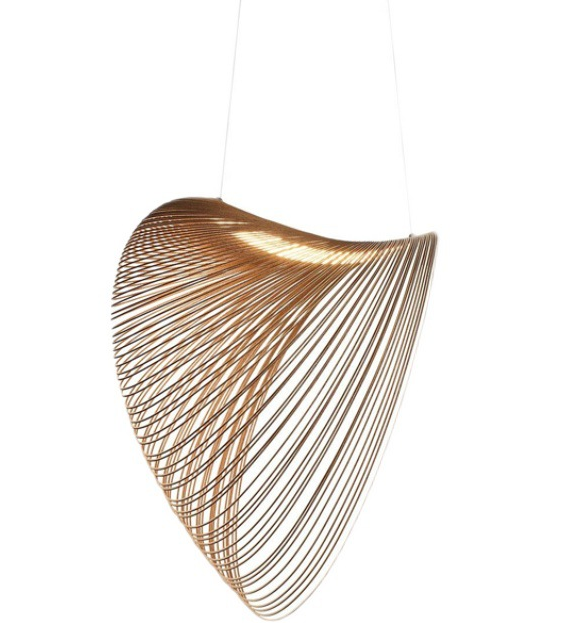 Modern Sculptural Wooden Pendant Light – Artistic Curved Design Ceiling Lamp for Dining Room & Gallery