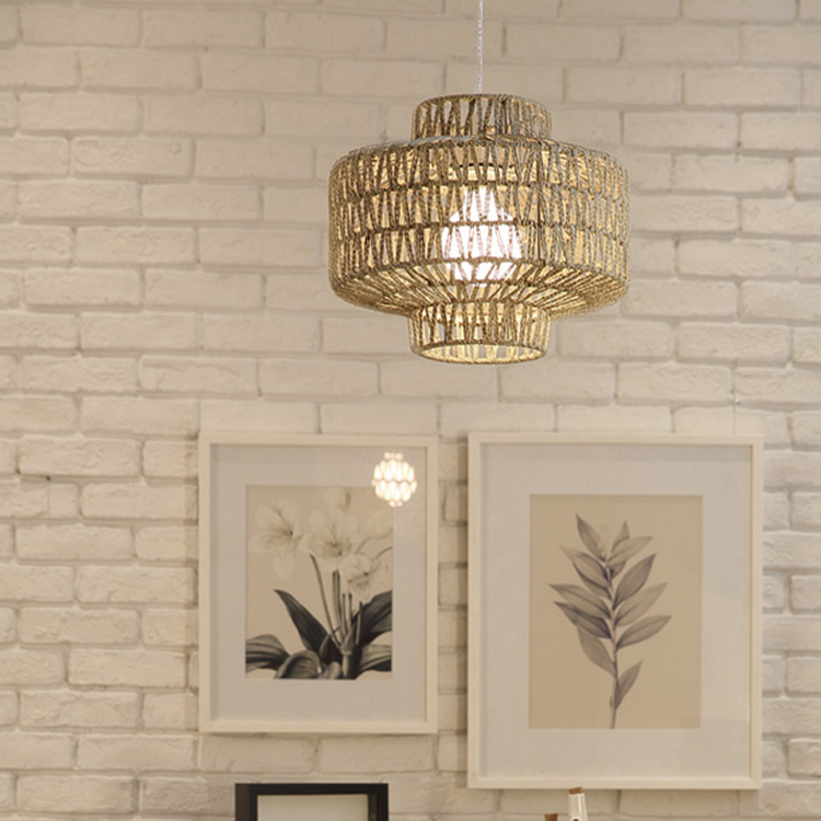 Handwoven Rattan Pendant Light Fixture – 3-Light Natural Wicker Hanging Lamp for Dining Room or Kitchen