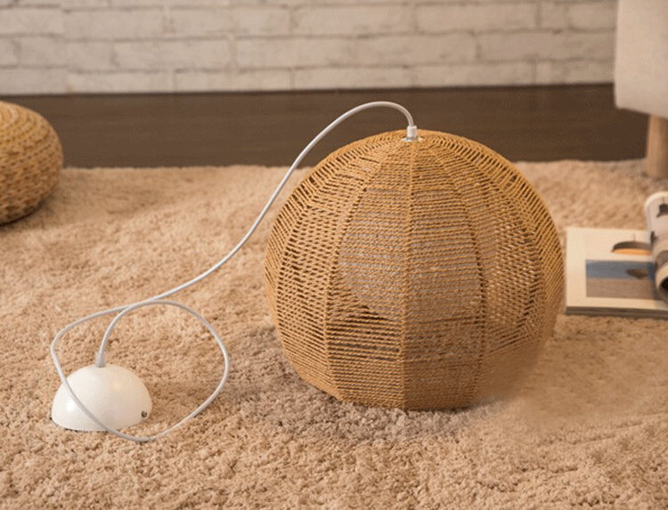 Natural Rattan Teardrop Pendant Light – Handwoven Cage Ceiling Lamp for Living Room & Cafe