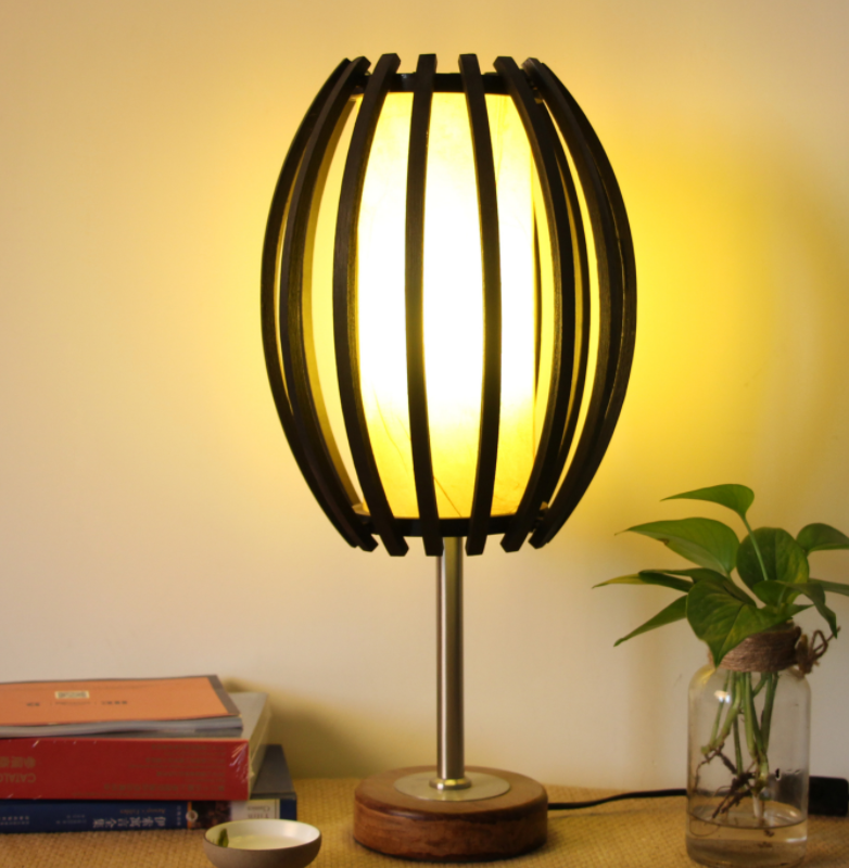 Natural Rattan handmade table lamp for Reading