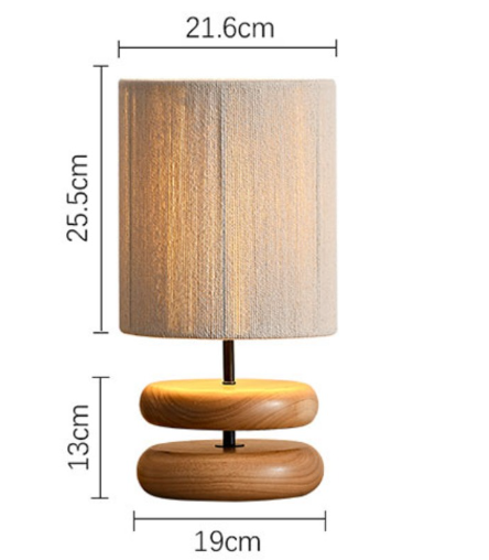 Solid Wood Base Woven Lampshade Bedside Table Lamp | Vintage Modern Home Decor Light