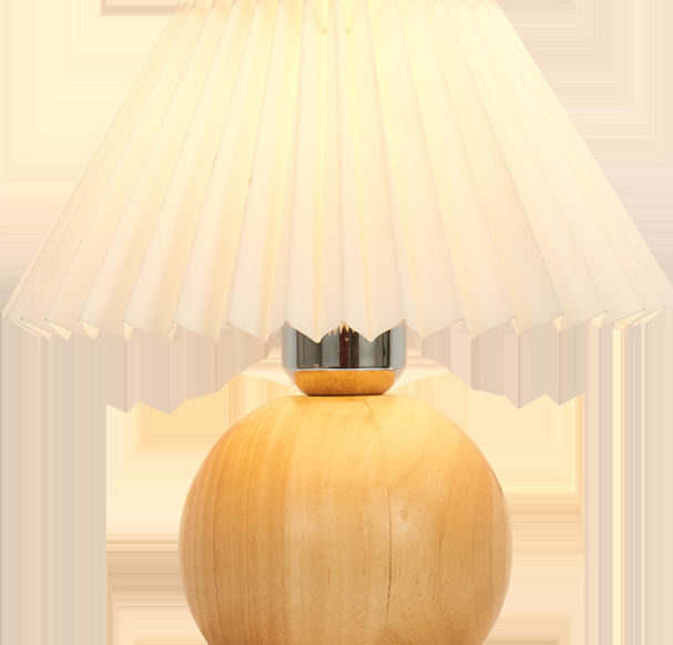 Modern Minimalist Solid Wood Table Lamp – Creative Bedside Night Light for Bedroom & Study Room