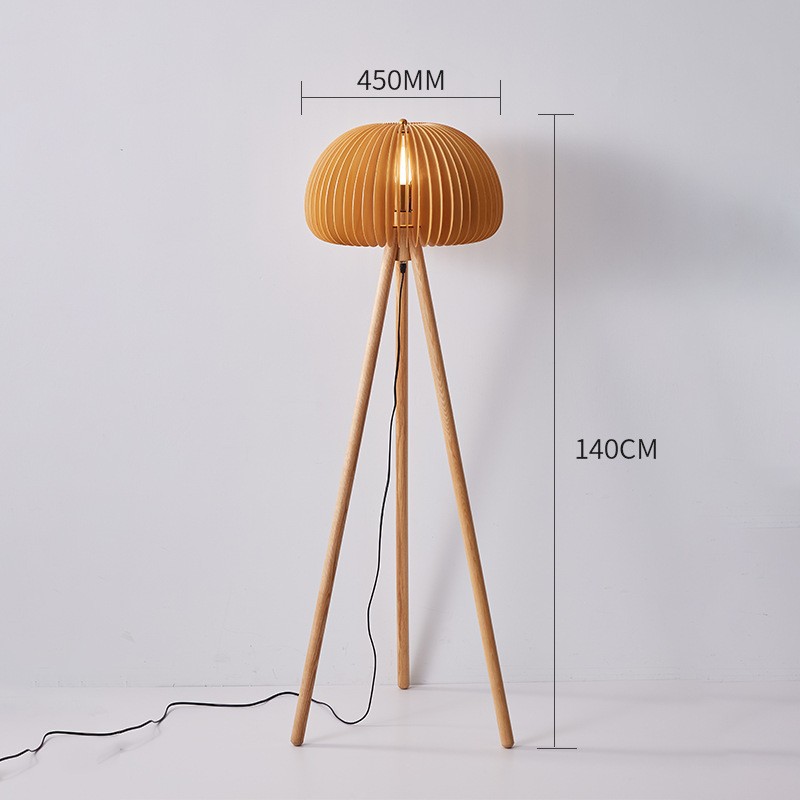 Modern Wooden Base Table Lamp with Bamboo Shade for Bedroom, Hotels & Commercial Interiors