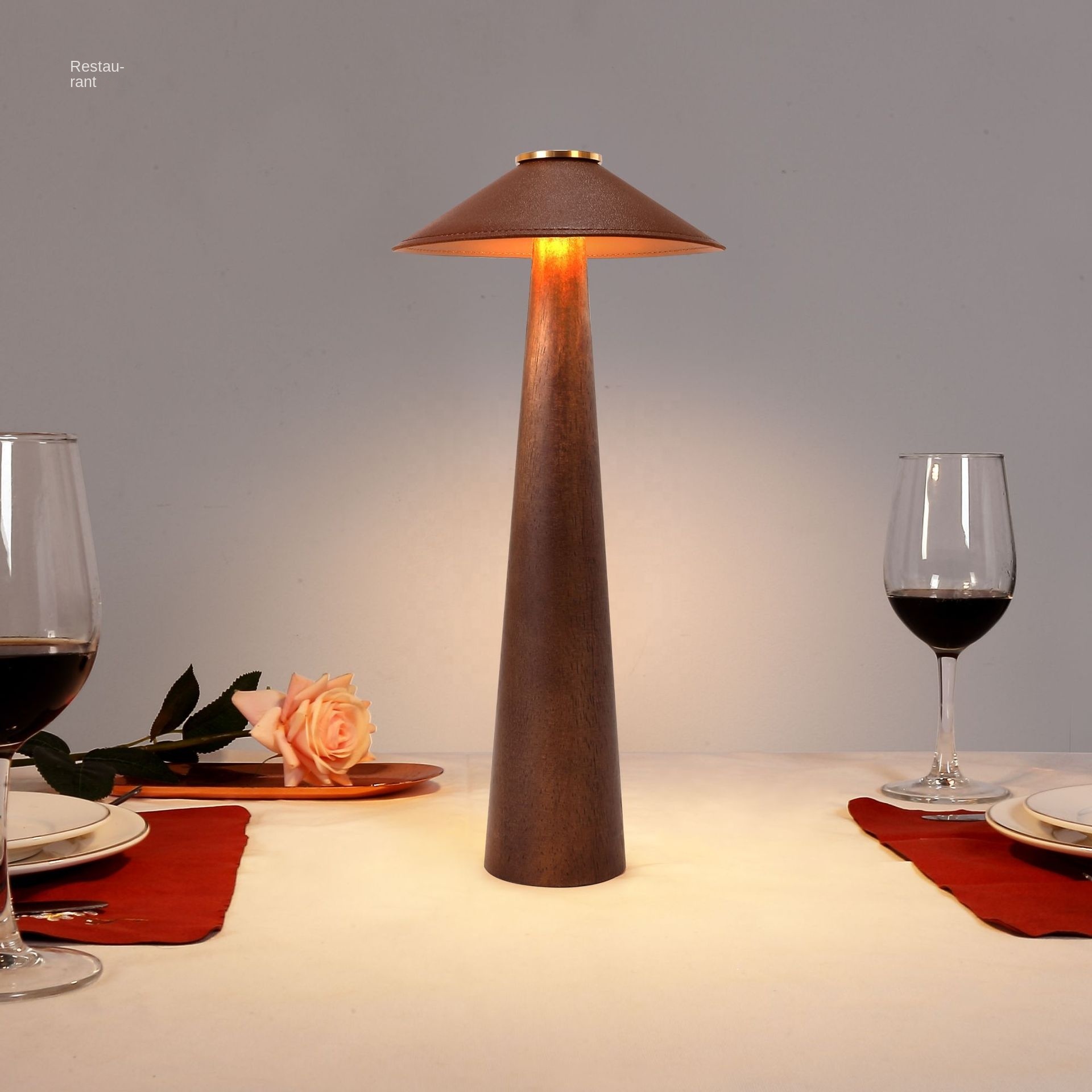 Rechargeable Touch-Activated Wooden Table Lamp – Minimalist Dimmable Design