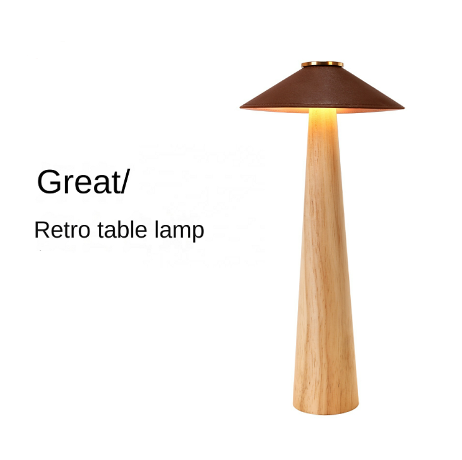 Rechargeable Touch-Activated Wooden Table Lamp – Minimalist Dimmable Design
