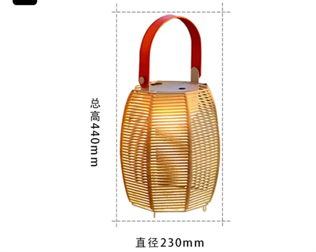 Outdoor Rechargeable Rattan Table Lamp – Portable LED Woven Lantern for Patio & Garden
