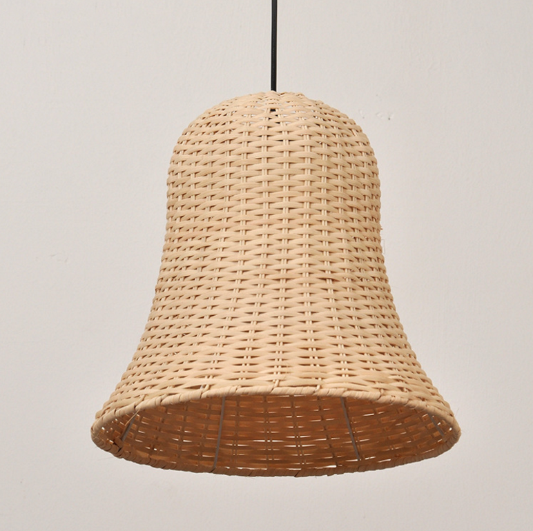 Handwoven Rattan Pendant Light – Bell Shape Ceiling Lamp for Restaurant & Commercial Spaces