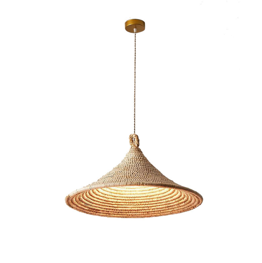 Handwoven Natural Rattan Pendant Light, Modern Minimalist Boho Ceiling Lamp
