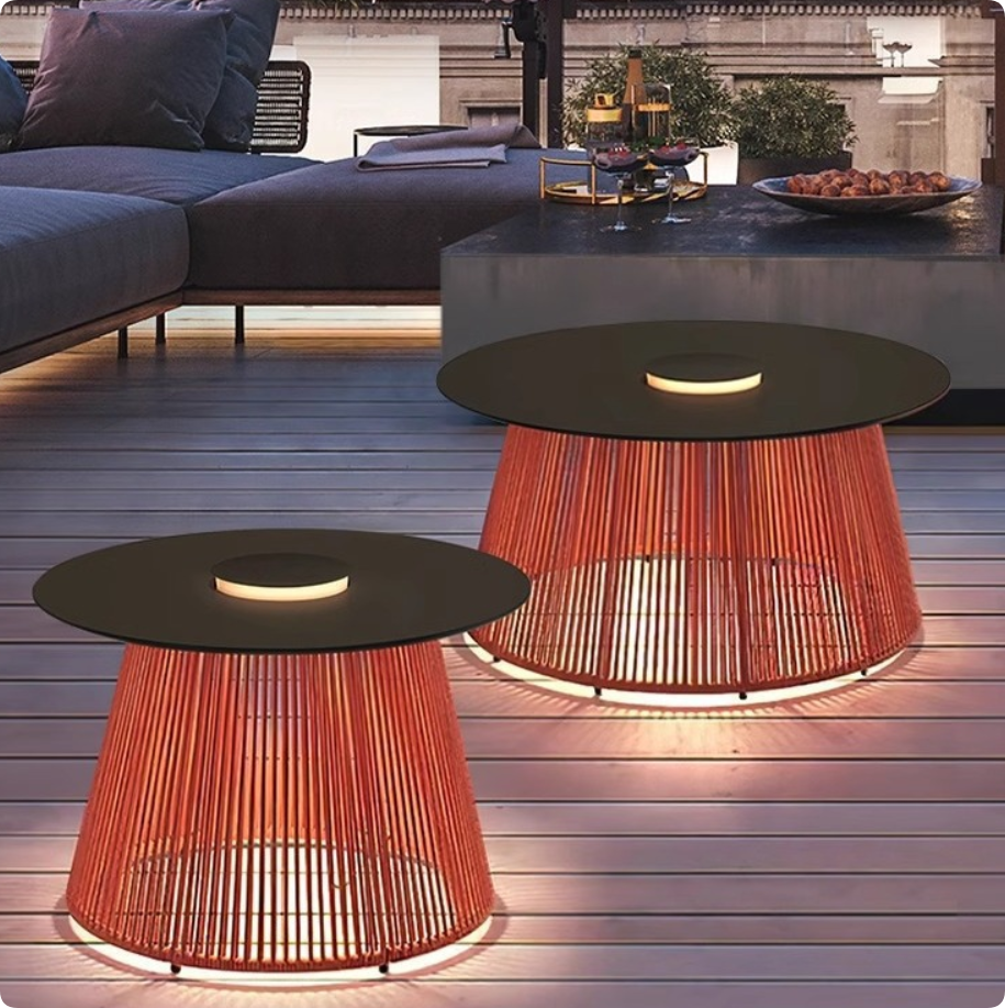 Outdoor Rope Woven Table Lamp - Modern LED Patio Light for Garden & Hotel Projects