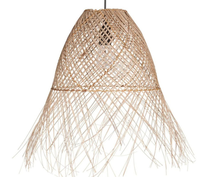 Woven Rattan Pendant Light – Handwoven Boho Hanging Lamp for Natural Interiors