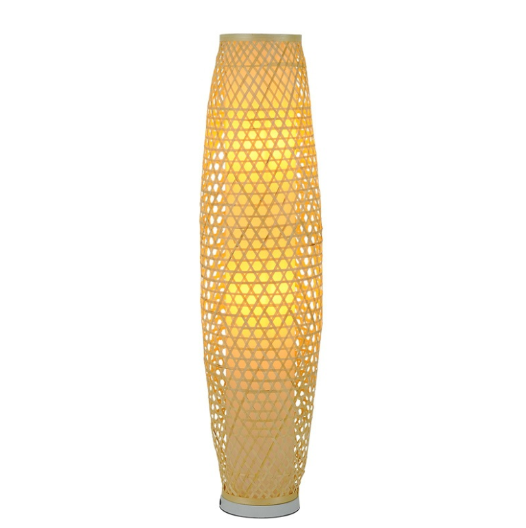Handmade Bamboo Rattan Floor Lamp – Eco-Friendly Tall Woven Standing Light for Boho, Coastal, Japanese & Scandinavian Interiors