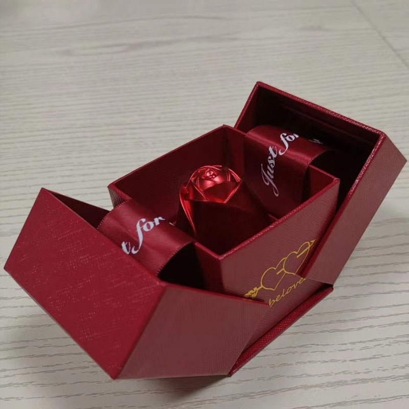 Automatic Lifting Metal Cute Jewelry Flower Box For Gift Packing for Girls
