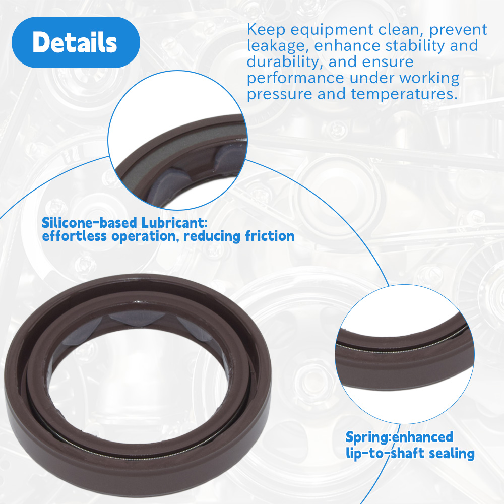 25*35*6mm FKM Rubber Radial Shaft Oil Seal BAFSLSF Type Double Lip High Pressure Seal for Hydraulic Pump and Motor