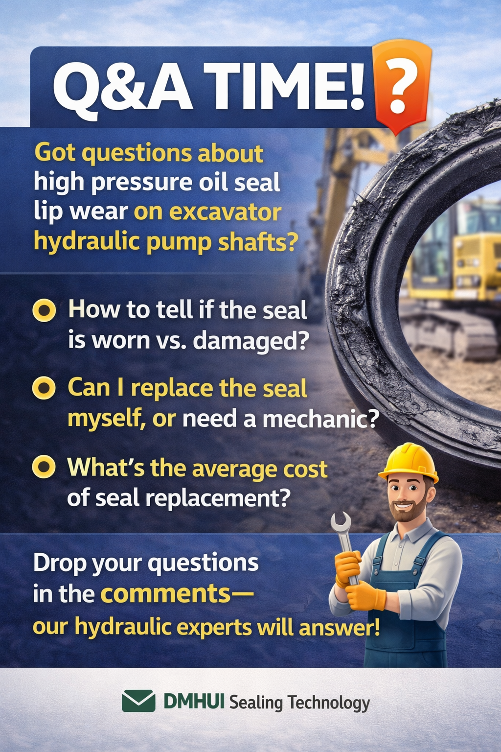 How to Extend the Life of Your Excavator Hydraulic System by Preventing Seal Lip Wear