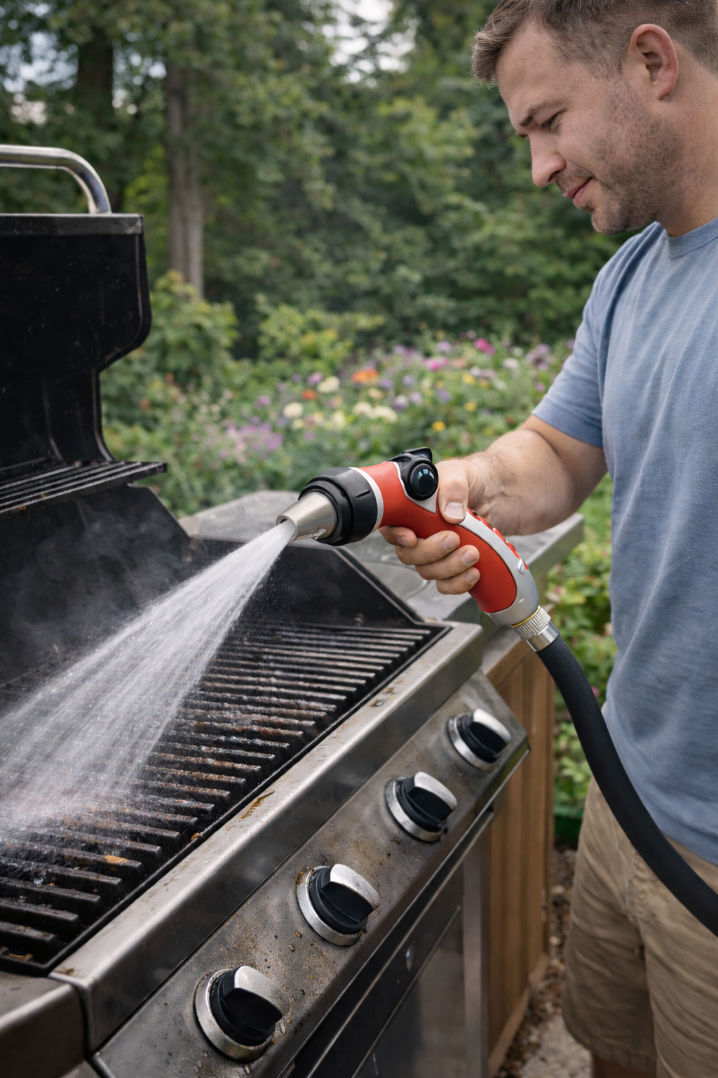 Adjustable High Pressure BBQ Preparation Area Spray Wand Antibacterial Hose Nozzle