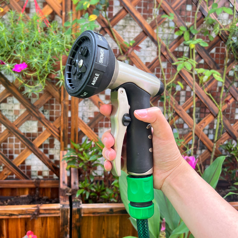 Garden Hose Sprayer with 9 Adjustable Patterns and Ergonomic Soft Grip