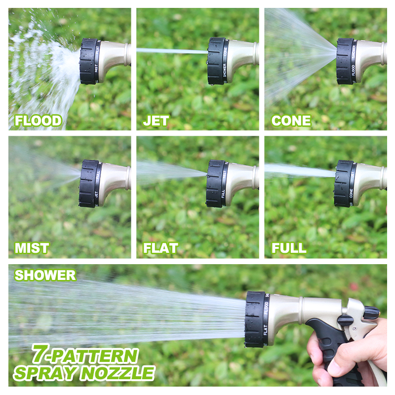Heavy-Duty Adjustable Garden Hose Nozzle with 8 Spray Patterns