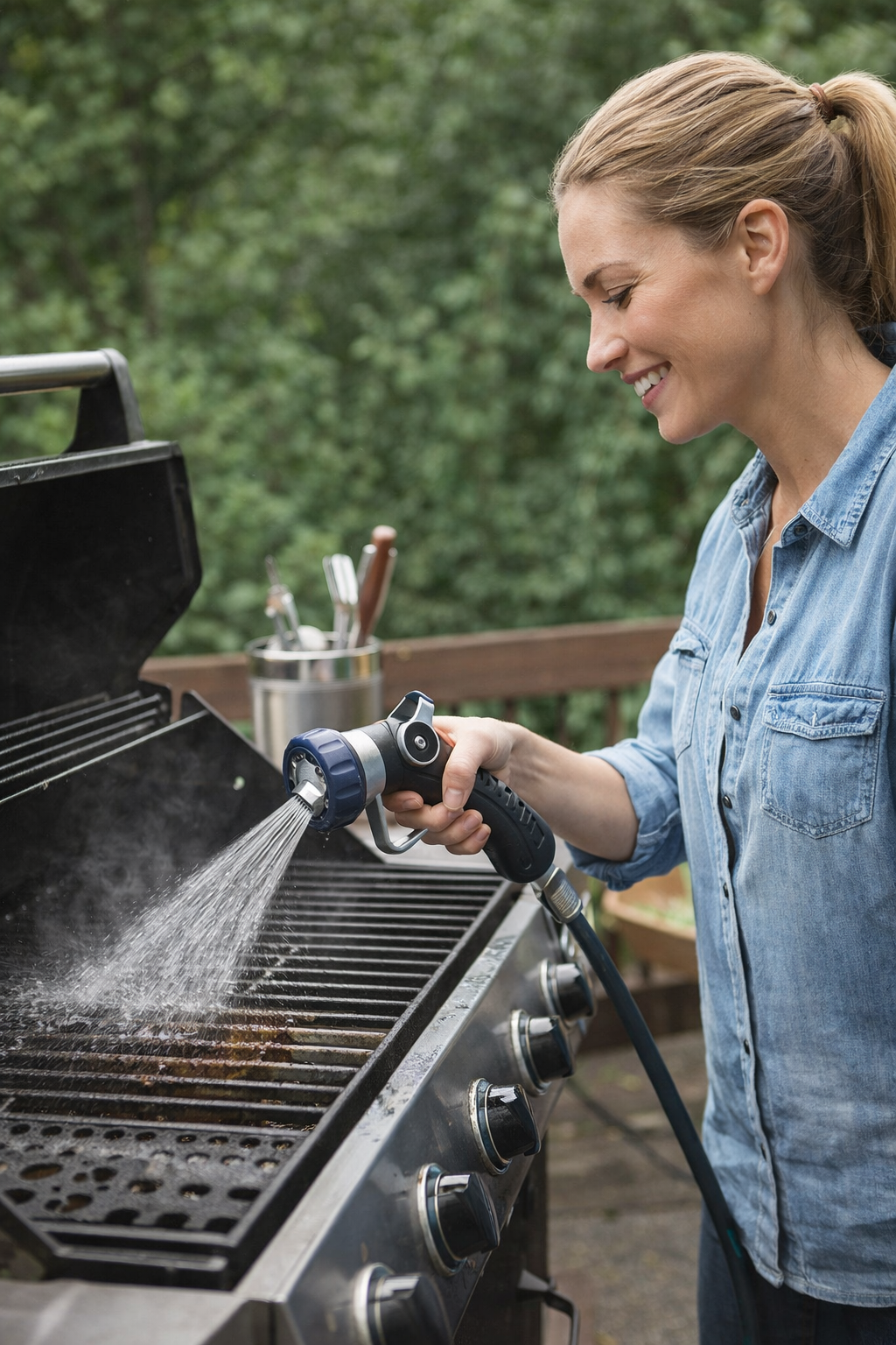 Commercial Grade Multi-Mode BBQ Sanitization Spray Device Hose Nozzle