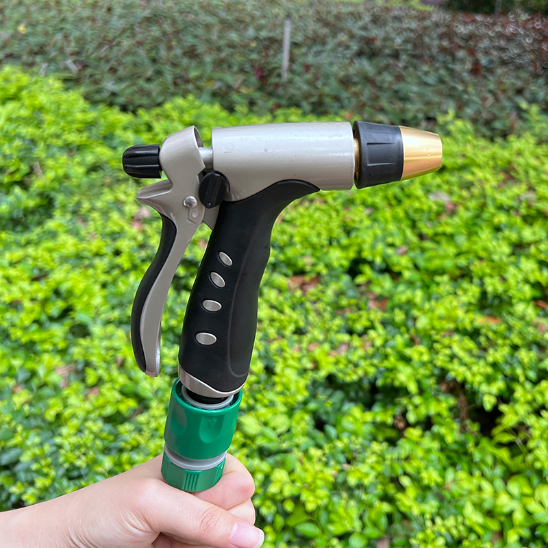 Easy-Grip High-Pressure Garden Hose Nozzle with Metal Head