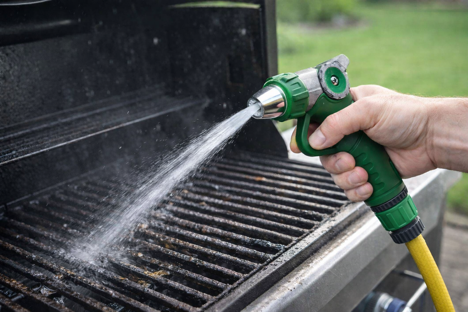 High-Pressure Jet Nozzle with Thumb Control for BBQ & Food Truck Cleaning