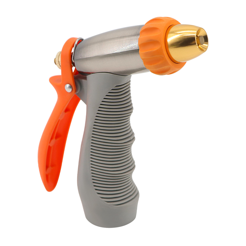 Garden Irrigation Nozzle – Adjustable Brass Nozzle, Heavy Duty Spray Gun, Non-Slip Grip
