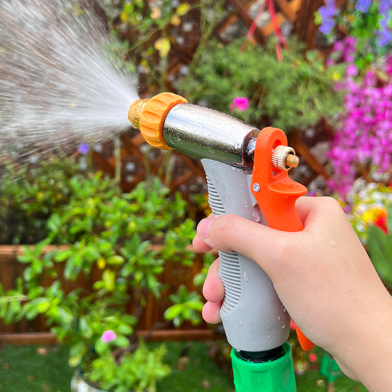 Garden Irrigation Nozzle – Adjustable Brass Nozzle, Heavy Duty Spray Gun, Non-Slip Grip