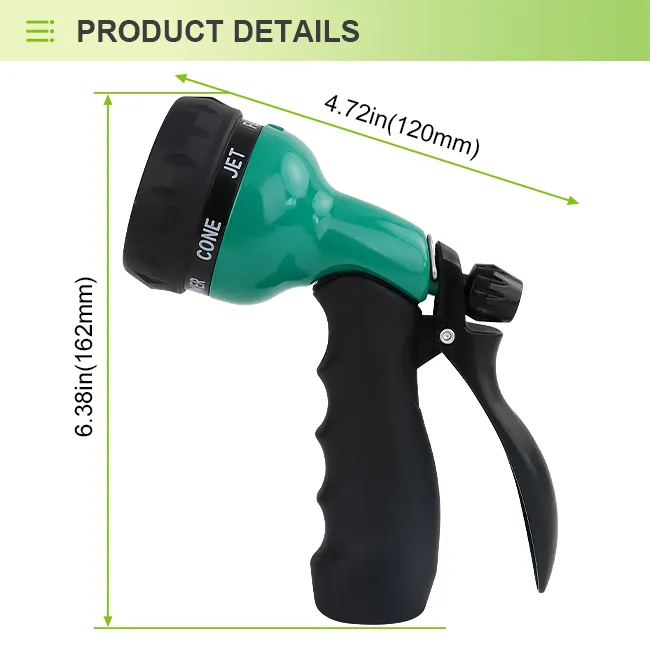 Garden Nozzle with Water Control and Multiple Spray Patterns
