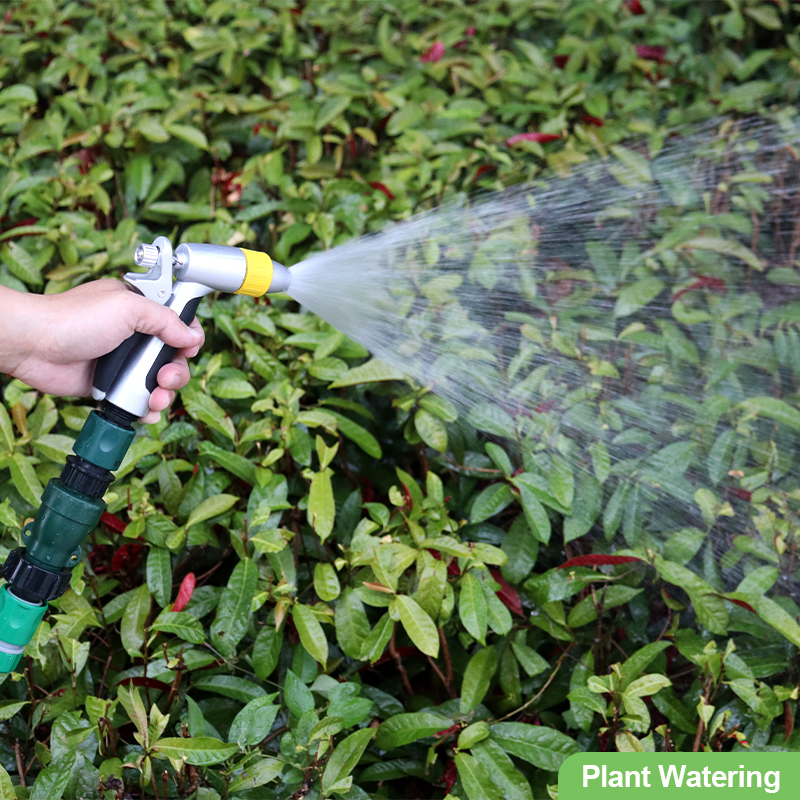 Heavy-Duty 8-Pattern Garden Hose Nozzle with Ergonomic Grip & Metal Body