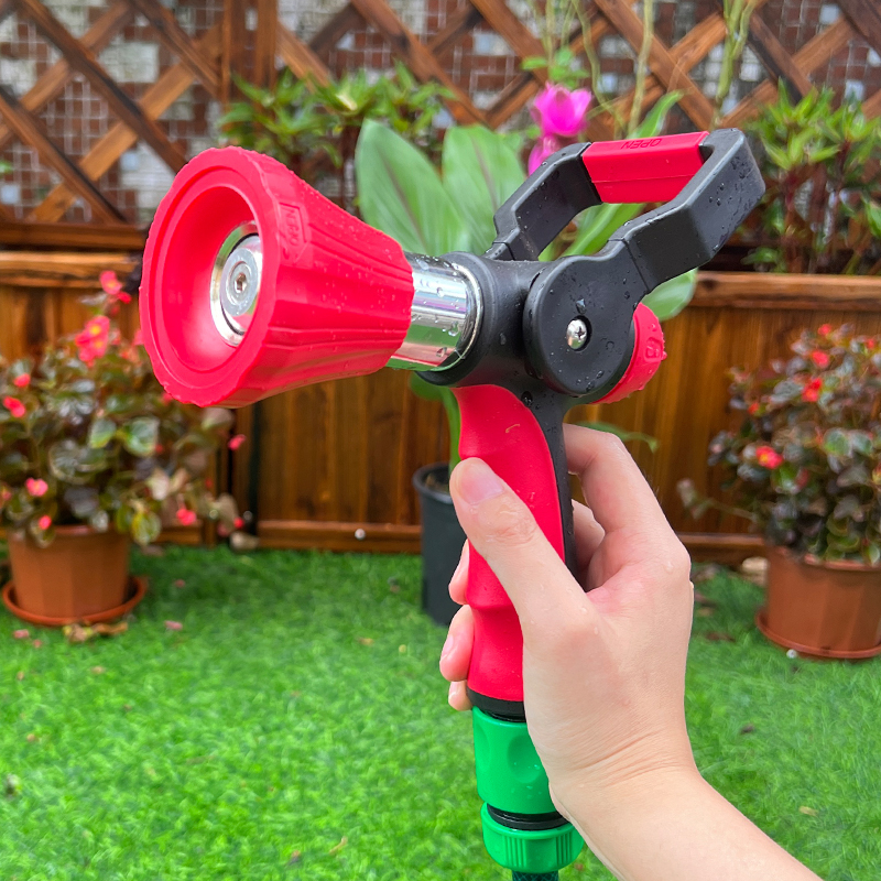 Heavy-Duty Garden Hose Nozzle, Adjustable High-Pressure Spray Gun for Outdoor Cleaning & Watering