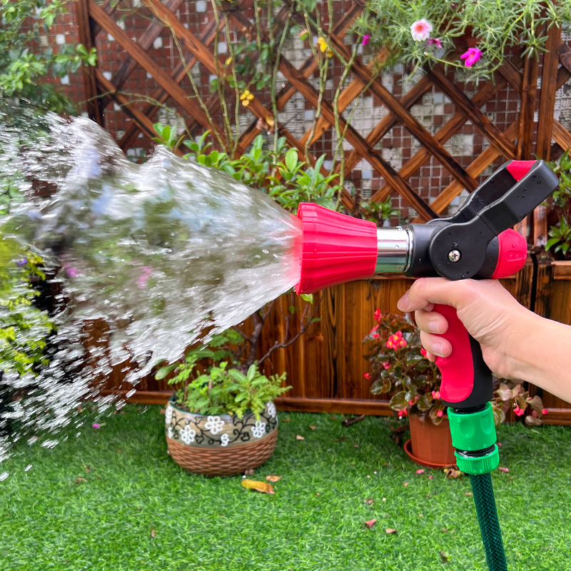 Heavy-Duty Garden Hose Nozzle, Adjustable High-Pressure Spray Gun for Outdoor Cleaning & Watering