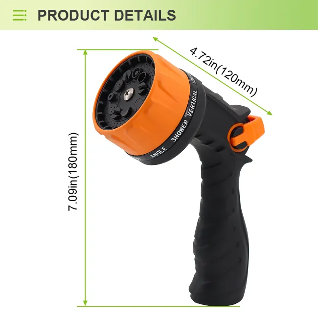 Thumb Control Garden Hose Nozzle with 10 Spray Patterns – Leak-Proof, Durable & Comfortable Grip