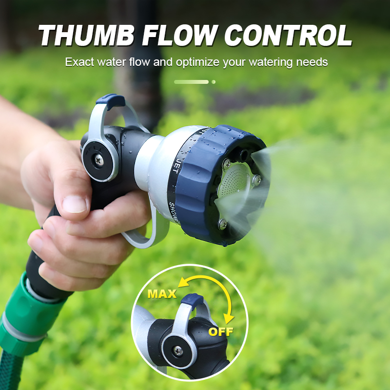 High Capacity Multi-Pattern Garden Hose Sprayer with Thumb Flow Control