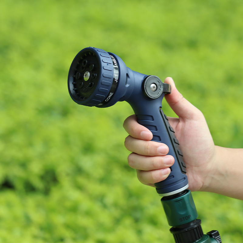Heavy-Duty Metal Garden Hose Nozzle - 8 Spray Patterns, Thumb Control, Leak-Proof Design