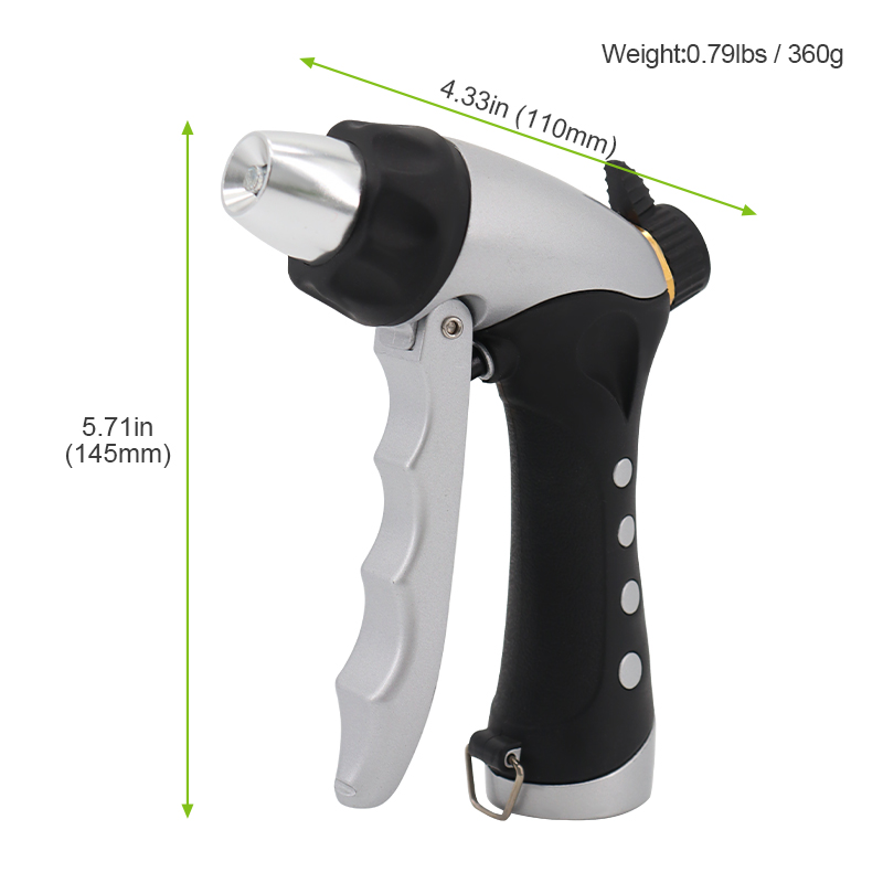Leak-Proof Hose Nozzle with Adjustable Spray for Garden and Outdoor Use