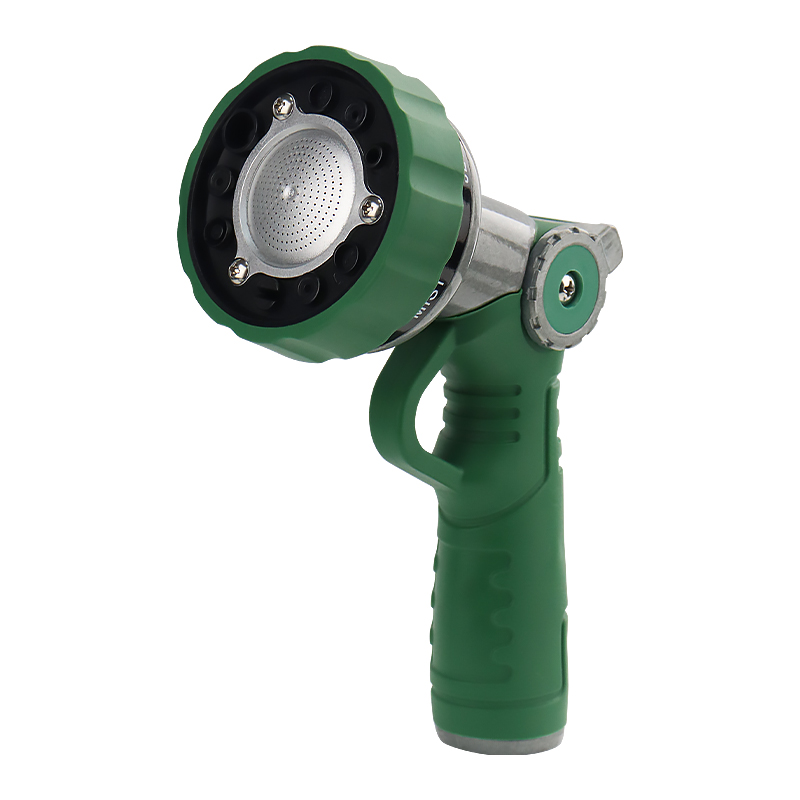 Adjustable Pressure Garden Hose Nozzle with Metal Body & Thumb Control – 8 Patterns