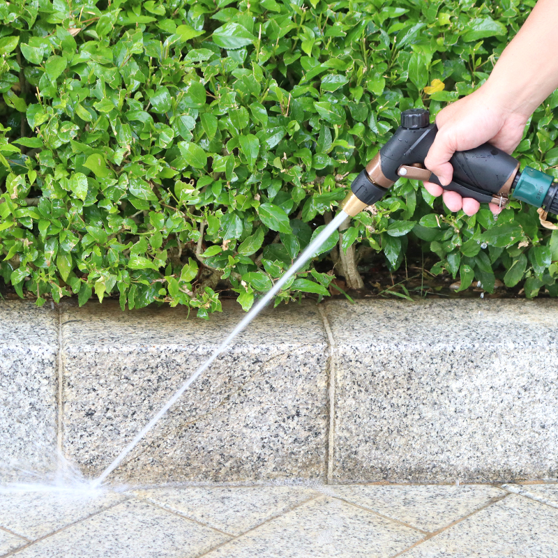 Outdoor Kitchen Water Gun Cleaning Nozzle with Adjustable Brass Jet