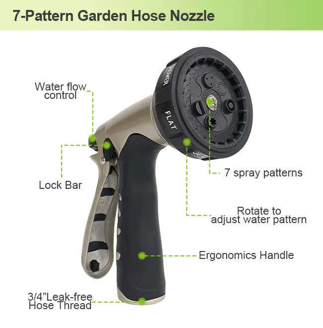 Professional Garden Hose Nozzle with Multiple Spray Patterns