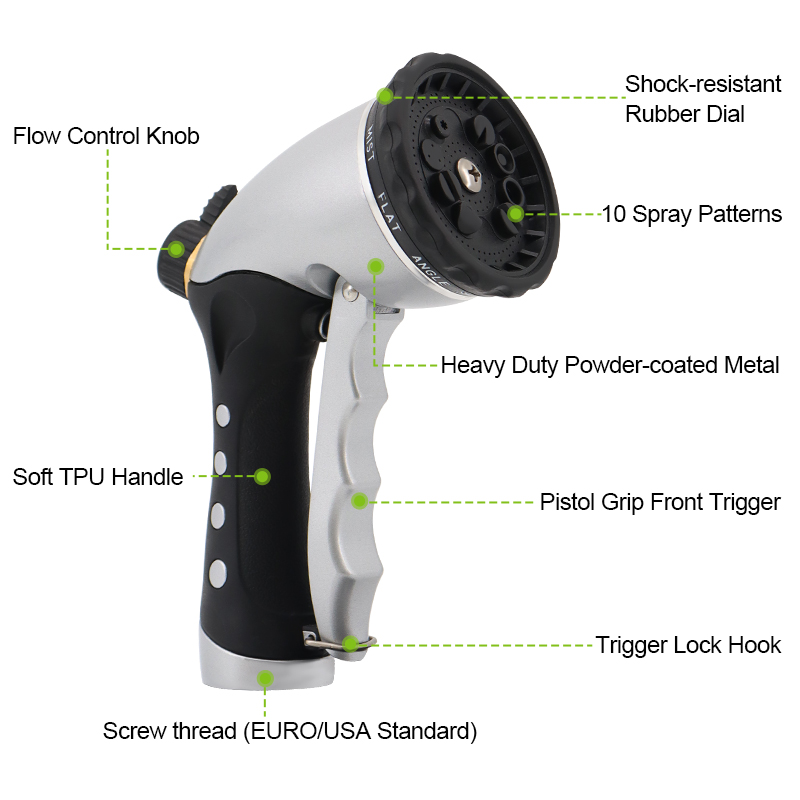 Superior Flow Hose Nozzle - High-Performance Watering Tool for Efficient Watering and Cleaning