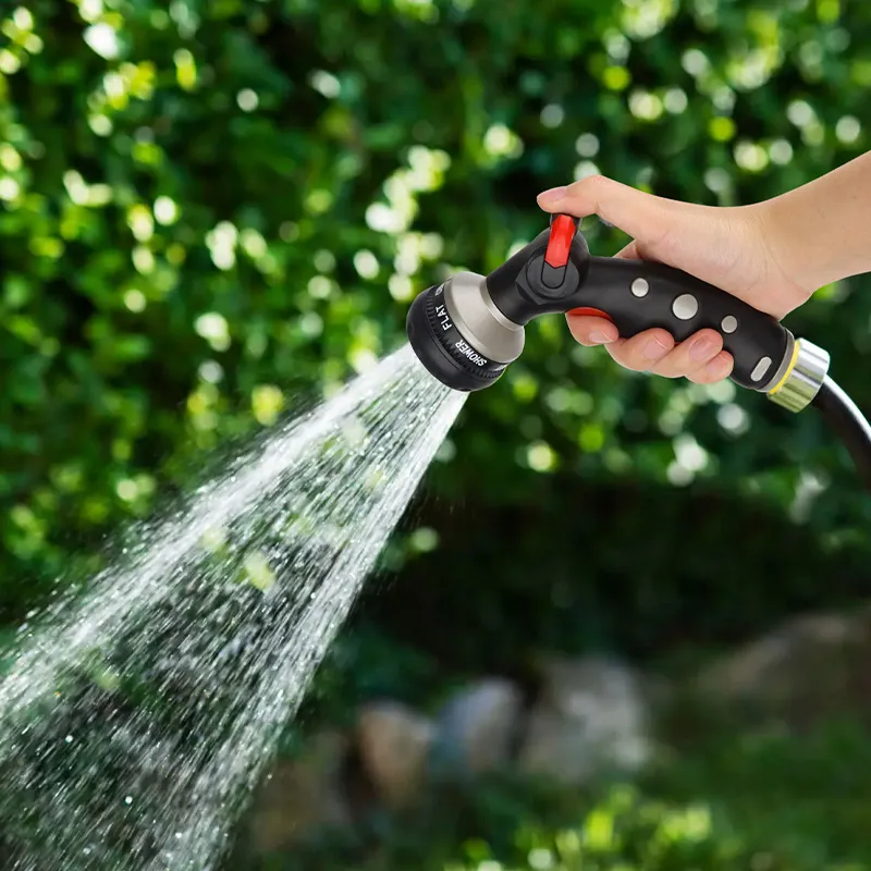 Multi-Pattern Thumb Control Hose Nozzle – 7-Pattern Ergonomic Garden Sprayer with Soft Grip