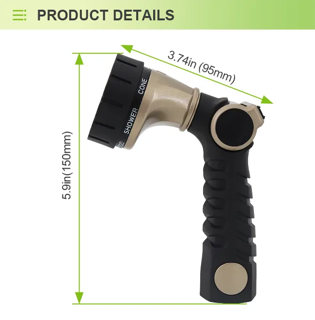 Metal Garden Hose Nozzle with 7 Spray Patterns – Thumb Control, Leak-Proof & Ergonomic Design