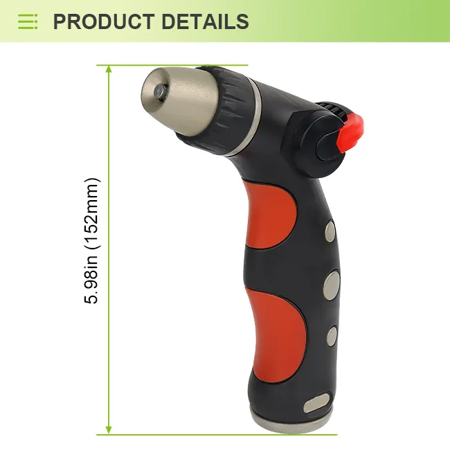 Thumb Lever Hose Nozzle – Ergonomic Adjustable Garden Water Spray Gun for Lawn, Car Wash & Cleaning