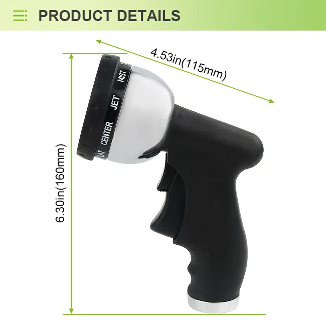 Water Saving Hose Nozzle – Multi-Pattern Adjustable Nozzle with Ergonomic Trigger