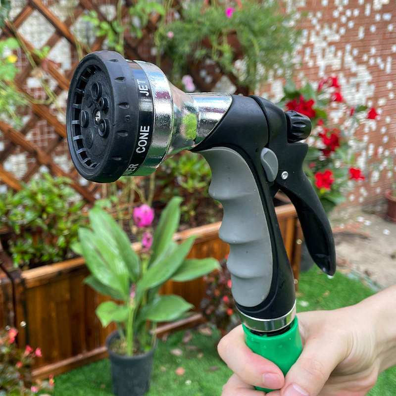 Heavy Duty Watering Sprayer for Garden Hose – 8 Pattern Adjustable Nozzle, Ergonomic Soft Grip, Multi-Function Spray Gun