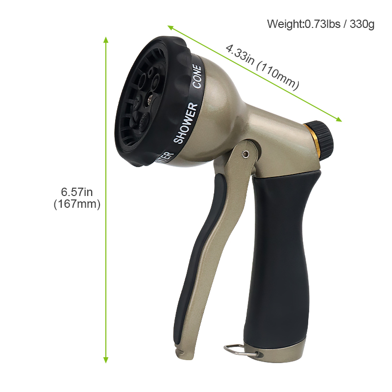 Yard Hose Nozzle with Adjustable Spray Patterns for Garden, Lawn, and Outdoor Use