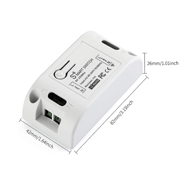 433MHz AC 220V 1CH Wireless RF Remote Control Switch Wireless Light Switch Push Button