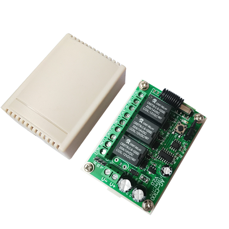 DC 12V 3CH RF Relay Momentary mode with delay time ON/OFF remote control Receiver +Trasmitter