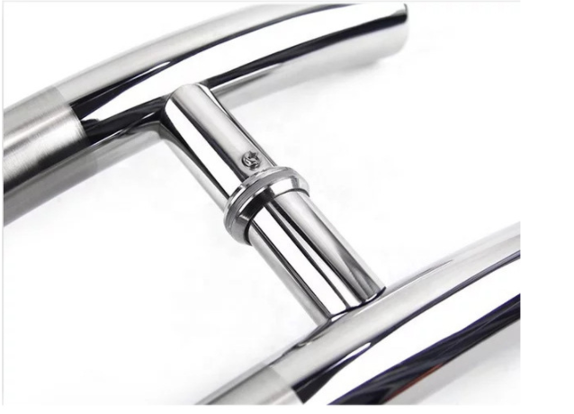 304 stainless steel S type round tube glass door handle